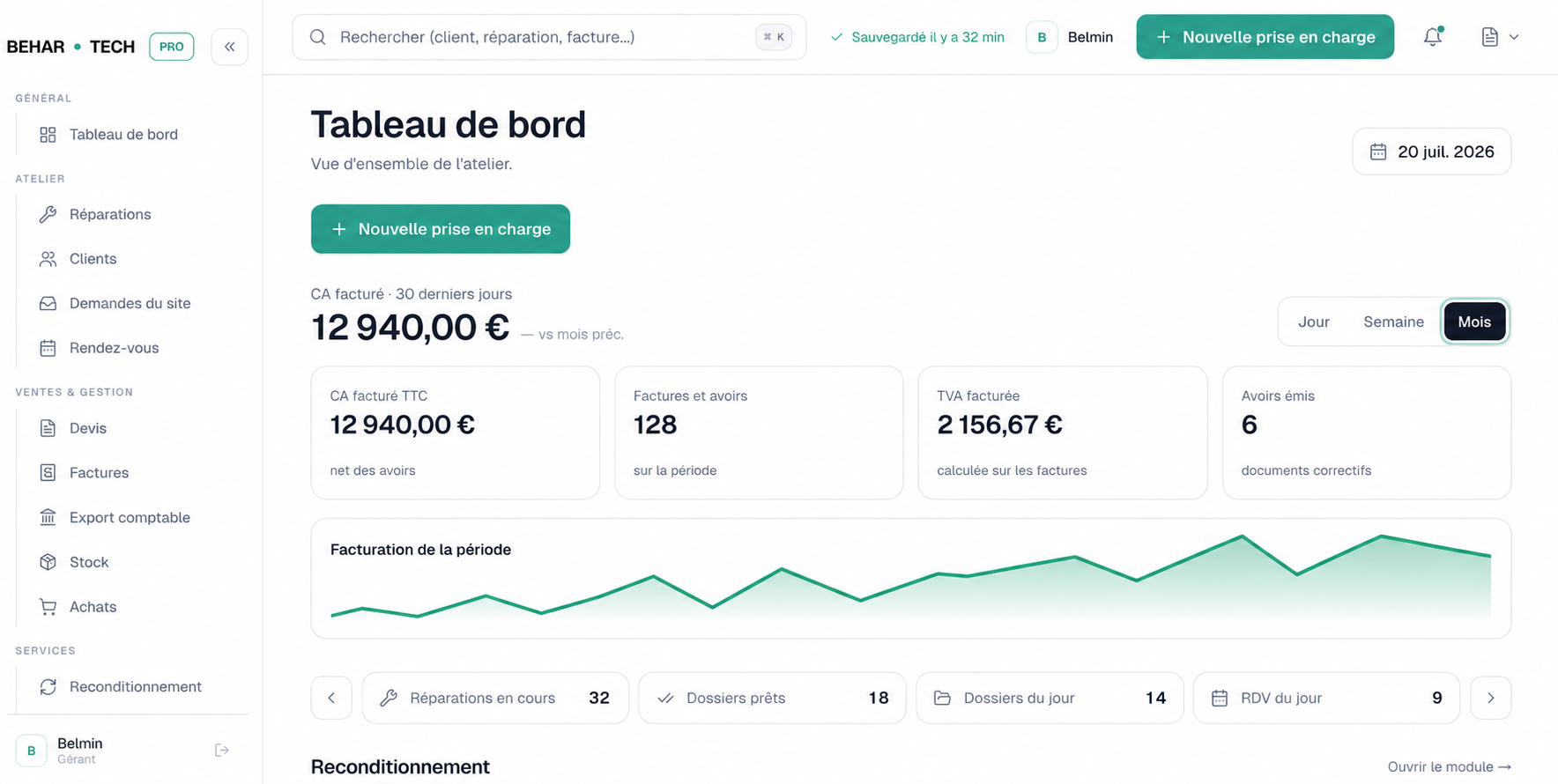 Aperçu - Dashboard / Accueil
